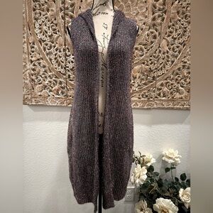 Fashion Apparel & Accessories Blue Multi-sparkle Sleeveless Hoodie Cardigan- S/M